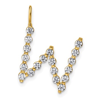 True Origin 14K Yellow Gold 5/8 carat Lab Grown Diamond VS+ F+ Complete Alphabet W Pendant