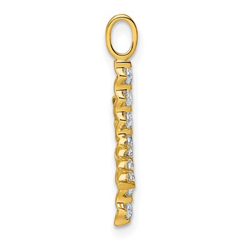 True Origin 14K Yellow Gold 3/8 carat Lab Grown Diamond VS+ F+ Complete Alphabet X Pendant — alternate view
