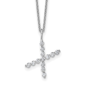 True Origin 14K White Gold 3/8 carat Lab Grown Diamond VS+ F+ Complete Alphabet X Pendant Necklace