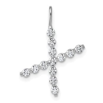 True Origin 14K White Gold 3/8 carat Lab Grown Diamond VS+ F+ Complete Alphabet X Pendant