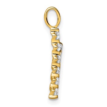 True Origin 14K Yellow Gold 1/3 carat Lab Grown Diamond VS+ F+ Complete Alphabet Y Pendant — alternate view