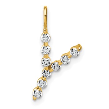 True Origin 14K Yellow Gold 1/3 carat Lab Grown Diamond VS+ F+ Complete Alphabet Y Pendant