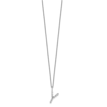 True Origin 14K White Gold 1/3 carat Lab Grown Diamond VS+ F+ Complete Alphabet Y Pendant Necklace — alternate view