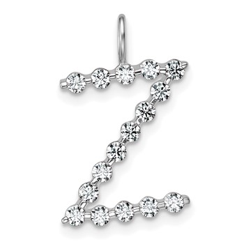True Origin 14K White Gold 1/2 carat Lab Grown Diamond VS+ F+ Complete Alphabet Z Pendant