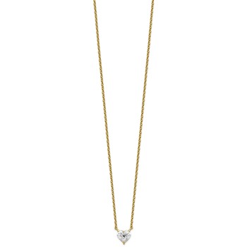 14ky Heart Certified Lab Grown VS/SI+ G+ Complete Diamond Pendant with Chai — alternate view