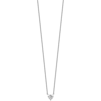 14kw Heart Certified Lab Grown VS/SI+ G+ Complete Diamond Pendant with Chai — alternate view