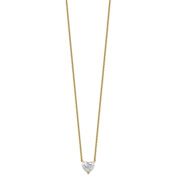 14ky Heart Certified Lab Grown VS/SI+ G+ Complete Diamond Pendant with Chai — alternate view