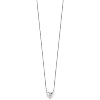 14kw Heart Certified Lab Grown VS/SI+ G+ Complete Diamond Pendant with Chai — alternate view