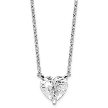 14kw Heart Certified Lab Grown VS/SI+ G+ Complete Diamond Pendant with Chai