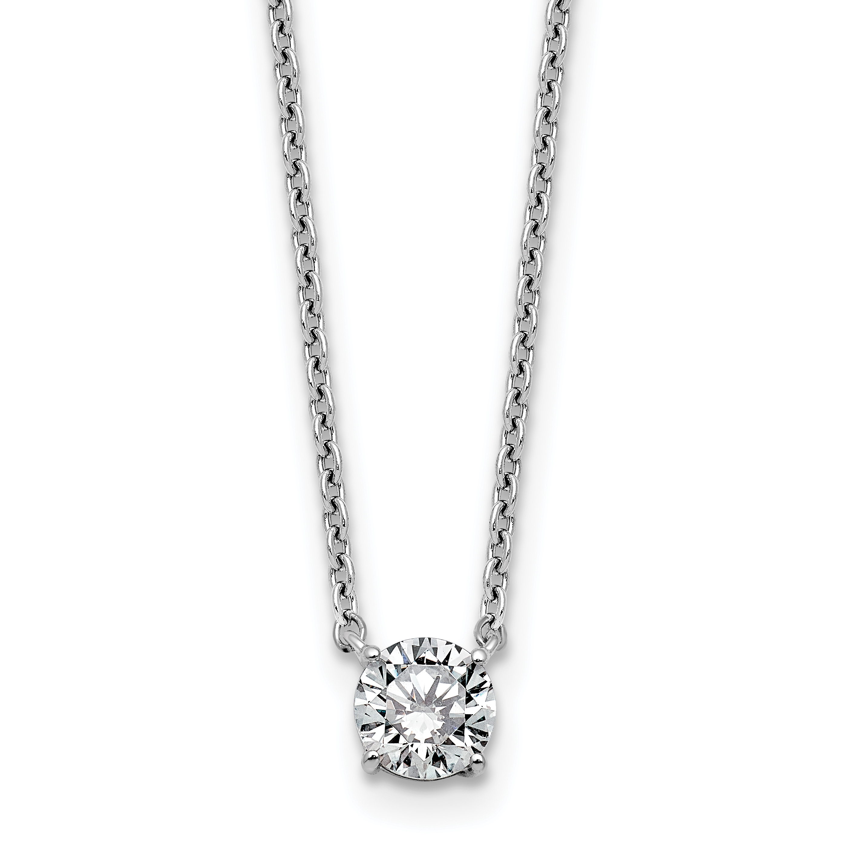 10kw 1/2ct Lab Grown Dia VS+ F+ Comp 4 Prong 18in Solitaire Necklace