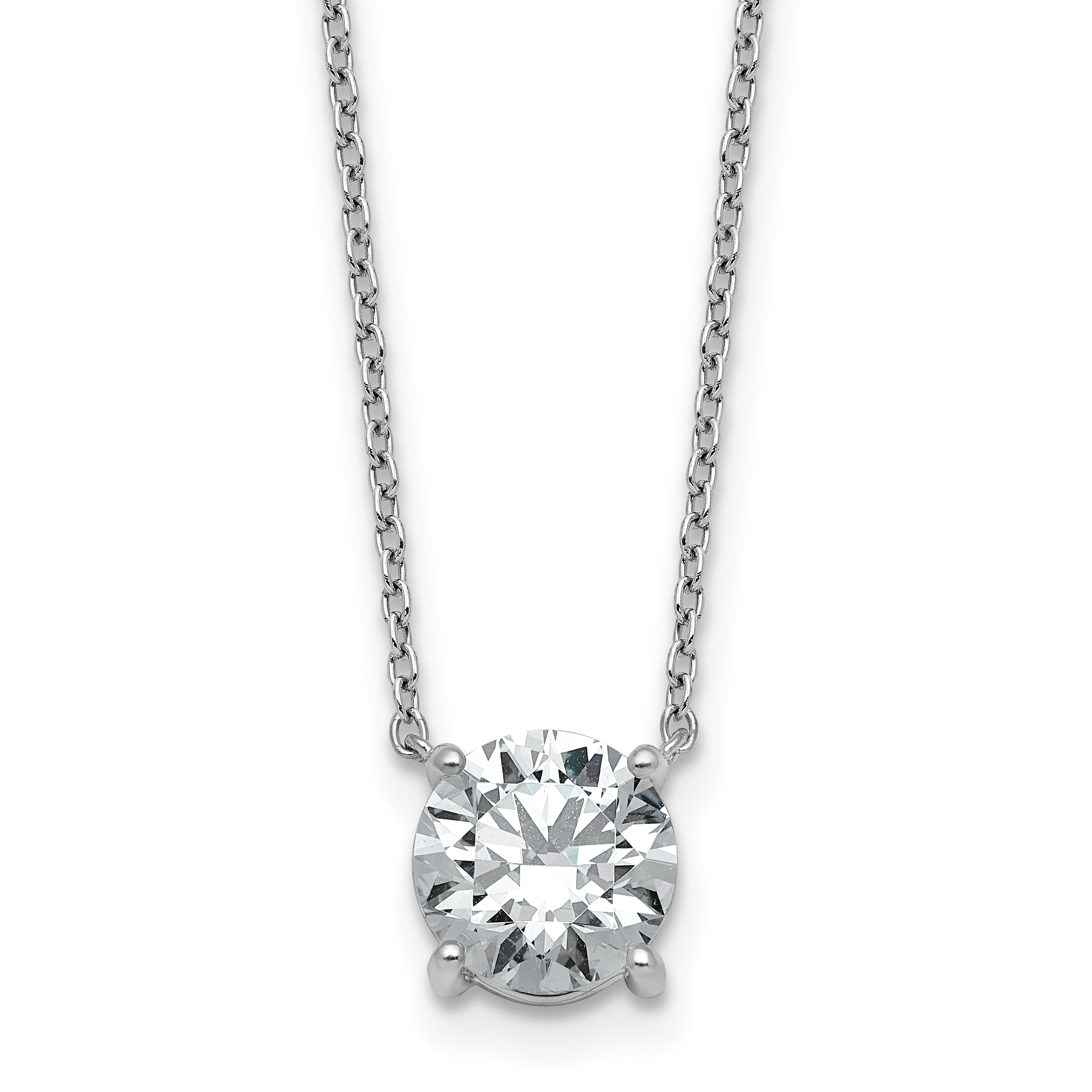 10kw 1 1/2ct Lab Grown Dia VS+ F+ Comp 4 Prong 18in Solitaire Necklace