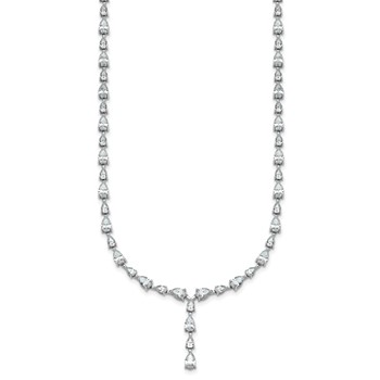 14k White Gold 10 1/3 carat Lab Grown Diamond VS+ F+ Complete 18 inch Fashion Tennis Necklace — alternate view