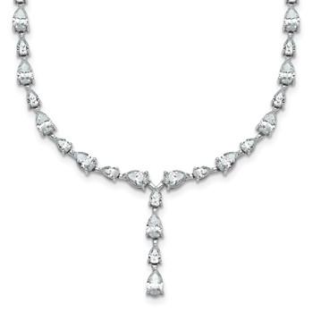 14k White Gold 10 1/3 carat Lab Grown Diamond VS+ F+ Complete 18 inch Fashion Tennis Necklace