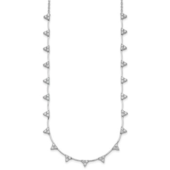 14k White Gold 2 1/8 carat Lab Grown Diamond VS+ F+ Complete 18 inch Fashion Tennis Necklace — alternate view
