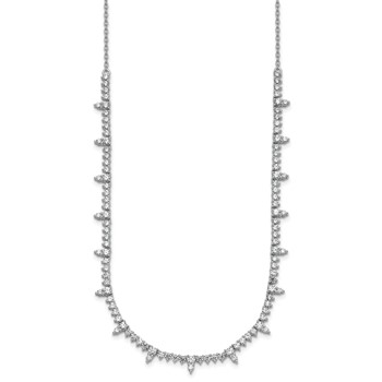 14k White Gold 4 carat Lab Grown Diamond VS+ F+ Complete 18 inch Fashion Tennis Necklace — alternate view