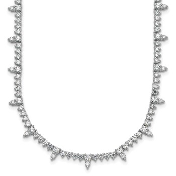 14k White Gold 4 carat Lab Grown Diamond VS+ F+ Complete 18 inch Fashion Tennis Necklace