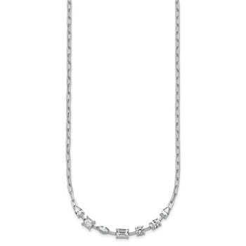 14k White Gold 2 1/8 carat Lab Grown Diamond VS+ F+ Complete 17.5 in. w/1/2in ext. Fashion Tennis Necklace — alternate view