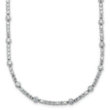 14k White Gold 3 1/2 carat Lab Grown Diamond VS+ F+ Complete 18 inch Fashion Tennis Necklace