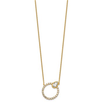 True Origin 14k Yellow Gold 2 carat Lab Grown Diamond VS+ F+ Complete Pear Bezel-Set Eternity Necklace — alternate view