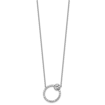 True Origin 14k White Gold 2 carat Lab Grown Diamond VS+ F+ Complete Round Bezel-Set Eternity Necklace — alternate view