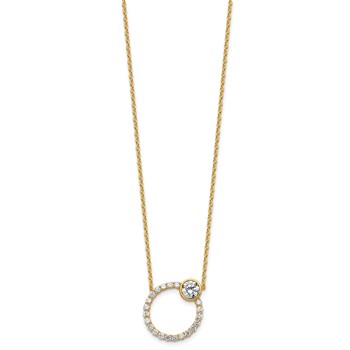 True Origin 14k Yellow Gold 2 carat Lab Grown Diamond VS+ F+ Complete Round Bezel-Set Eternity Necklace — alternate view