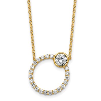 True Origin 14k Yellow Gold 2 carat Lab Grown Diamond VS+ F+ Complete Round Bezel-Set Eternity Necklace