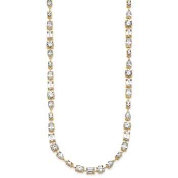 True Origin 14k Yellow Gold 25 1/8 carat Lab Grown Diamond VS+ F+ Complete Mixed Bezel-Set Necklace — alternate view