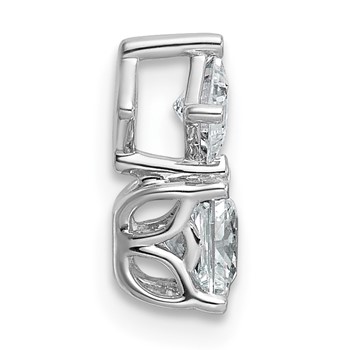 14kw 3/4ct Lab Grown Dia VS+ F+ Complete Princess Pendant — alternate view