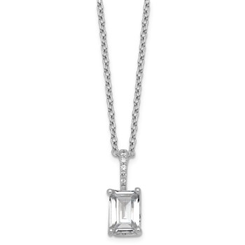 14kw 1ct Lab Grown Dia VS+ F+ Emerald-cut Complete Twist Pendant