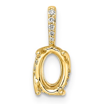 14ky 1/15ct Oval Center Lab Grown Dia VS+ F+ Semi-mount Twist Pendant