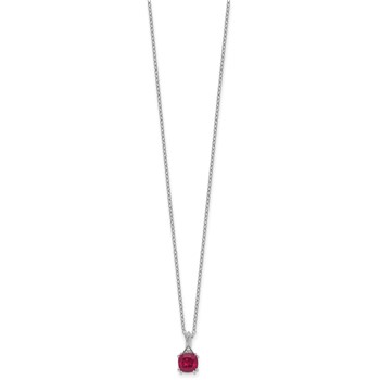 SS Cr. Ruby Diamond Pendant w/Chain 6mm CRRU — alternate view