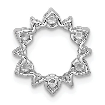 14k White Diamond Circle Chain Slide, blank, mtg only — alternate view