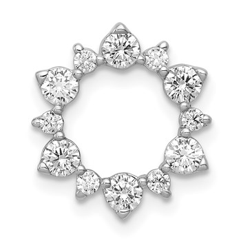 14k White Diamond Circle Chain Slide, blank, mtg only