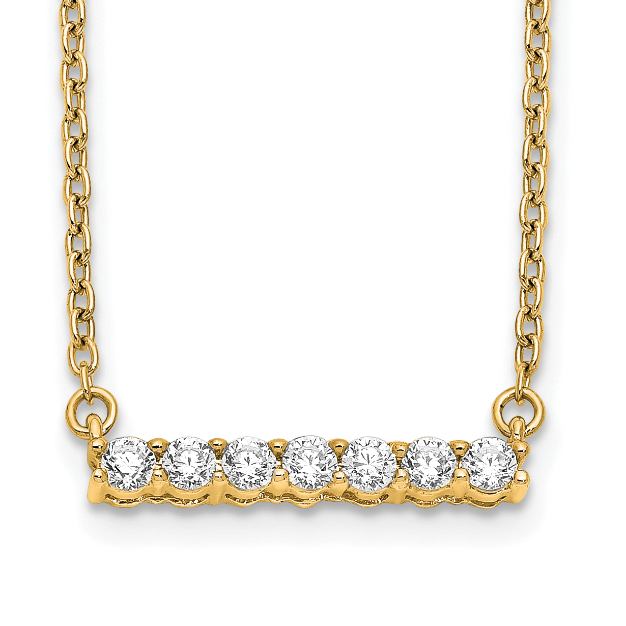 10k 1/4ct Lab Grown Diamond VS/SI+ G+ Comp 18in Bar Necklace