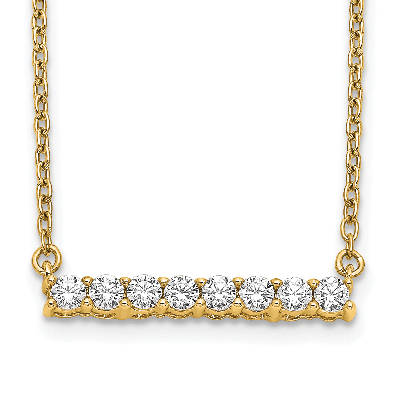 10k 1/3ct Lab Grown Diamond VS/SI+ G+ Comp 18in Bar Necklace