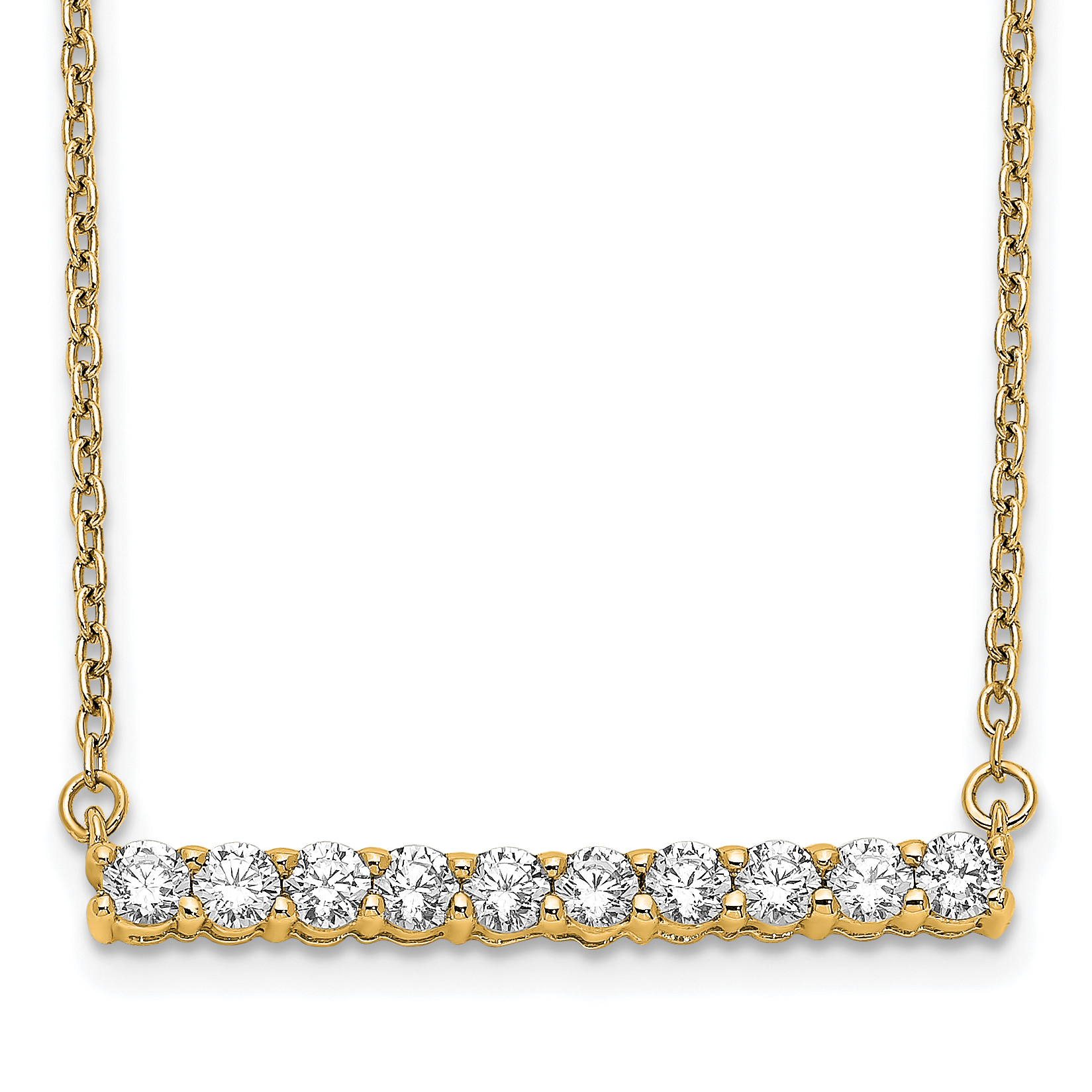 10k 1/2ct Lab Grown Diamond VS/SI+ G+ Comp 18in Bar Necklace