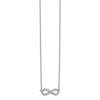 14k White Gold 1/10 carat Diamond Infinity with Pawprint and Heart 18 inch Necklace — alternate view