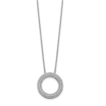 14k White Gold 5/8 carat Diamond Circle 18 inch Necklace — alternate view