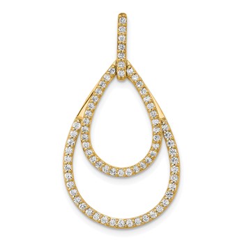 14k Yellow 1/2ct. Diamond Double Teardrop Pendant