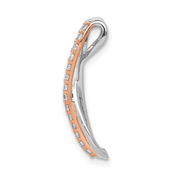 14k Rose and White Gold 1/5 carat Diamond Fancy Twisted Chain Slide — alternate view