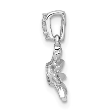 14k White Gold 1/15 carat Diamond Fancy Sun Pendant — alternate view