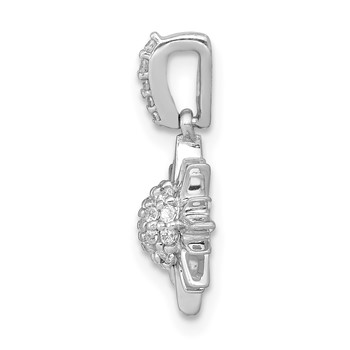 14k White Gold 1/10 carat Diamond Fancy Sun/Star Pendant — alternate view