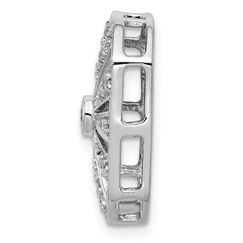 14k White Gold 1/5 carat Diamond Vintage Chain Slide — alternate view