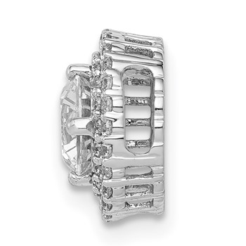 14k White Gold 3/4 carat Lab Grown Diamond VS/SI+ G+ Complete Halo Chain Slide Pendant — alternate view