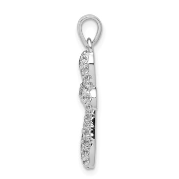 14k White Gold 5/8 carat Diamond Cross Pendant — alternate view