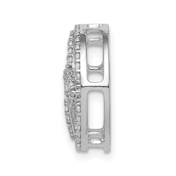 14k White Gold 1/3 carat Diamond Celtic Circle Chain Slide — alternate view