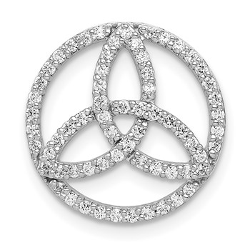 14k White Gold 1/3 carat Diamond Celtic Circle Chain Slide