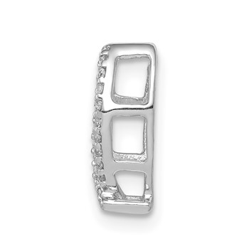 14k White Gold 1/15 carat Diamond Ichthus Fish Chain Slide — alternate view