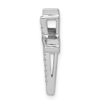 14k White Gold 1/10 carat Diamond Double Cross Chain Slide — alternate view