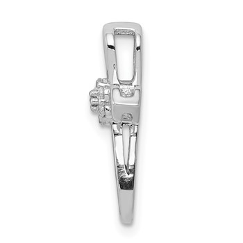 14k White Gold 1/20 carat Diamond Cross Pendant — alternate view